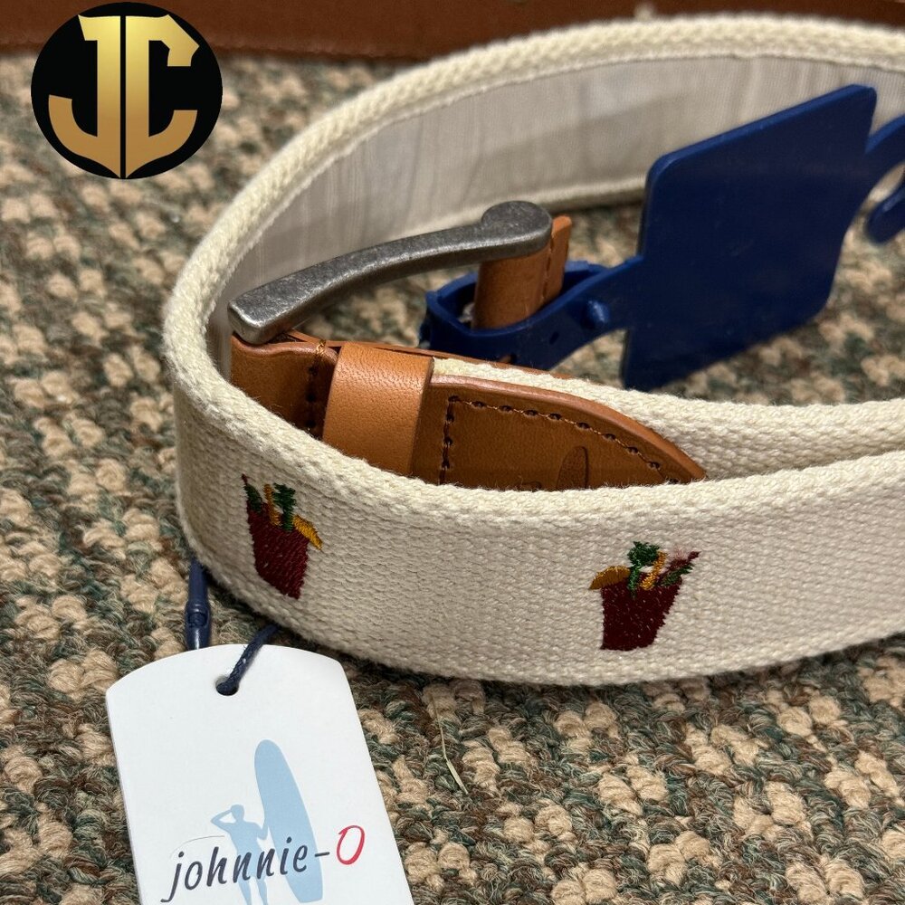 Johnnie-O Bloody Mary Embroidered Belt, Size: 32